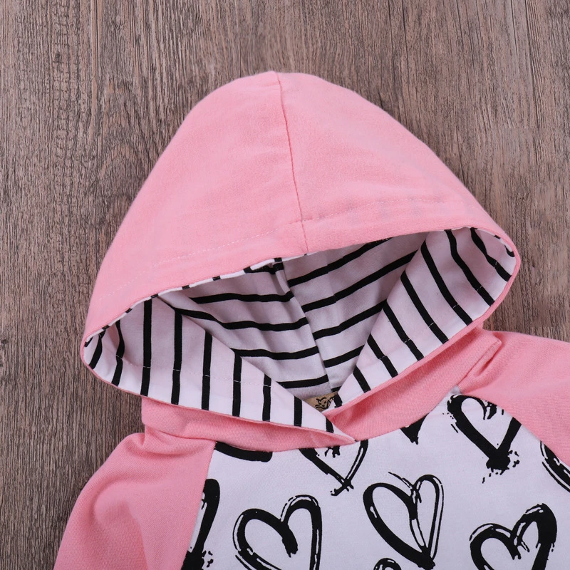 

LILIGIRL Autumn Baby Girls Hooded T-shirt Tops Long Pants Clothing Cotton Outfits Set Newborn Infant Kids Clothes Suit