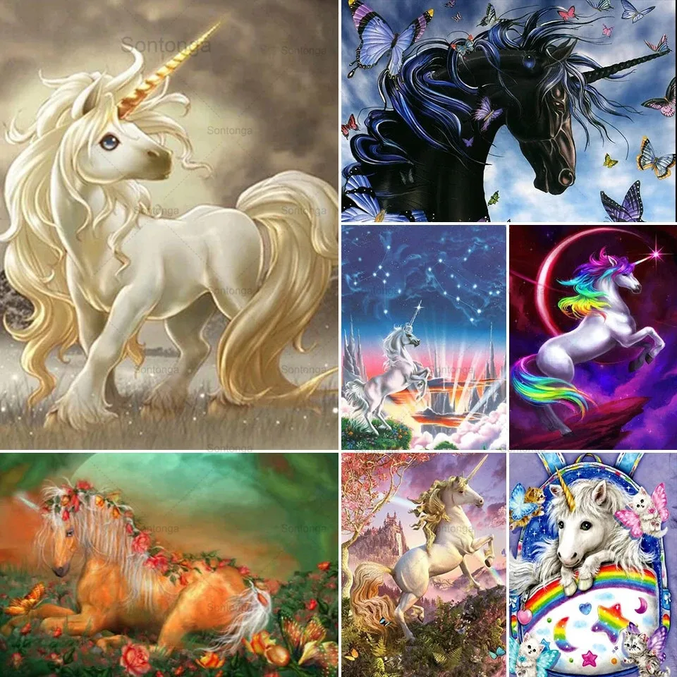 

Diy 5D Diamond Painting Cartoon Magical Unicorn Cross Stitch Kit Full Drill Square Embroidery Mosaic Crystal Picture Home Decor