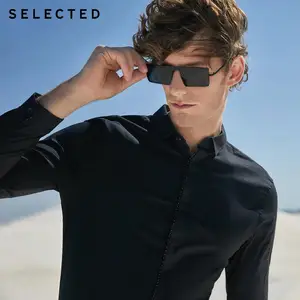 SELECTED New Men Cotton Microprojectile Slim Business Casual Long Sleeve Shirt S  418305531