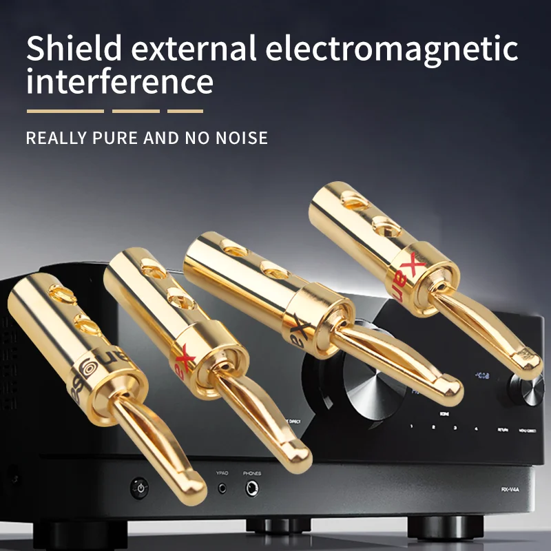 50 шт./100 шт. с покрытием из чистой меди банан голова провода акустической системы