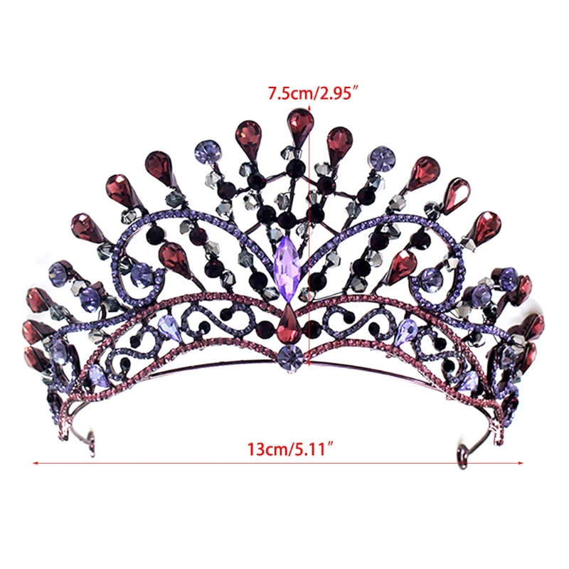 

Vintage Baroque Queen Tiara Wedding Crown Bridal Diadem Crystal Rhinestone Head Jewelry Headpiece Wedding Hair Accessori