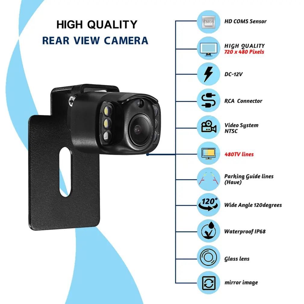 

Автомобильная Камера модель 010S, водонепроницаемая, без перфорации, легкая, встроенная инфракрасная камера, хорошая производительность