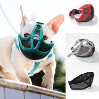 short snout pet dog muzzles adjustable breathable mesh french bulldog pug mouth muzzle mask anti stop barking pet supplies