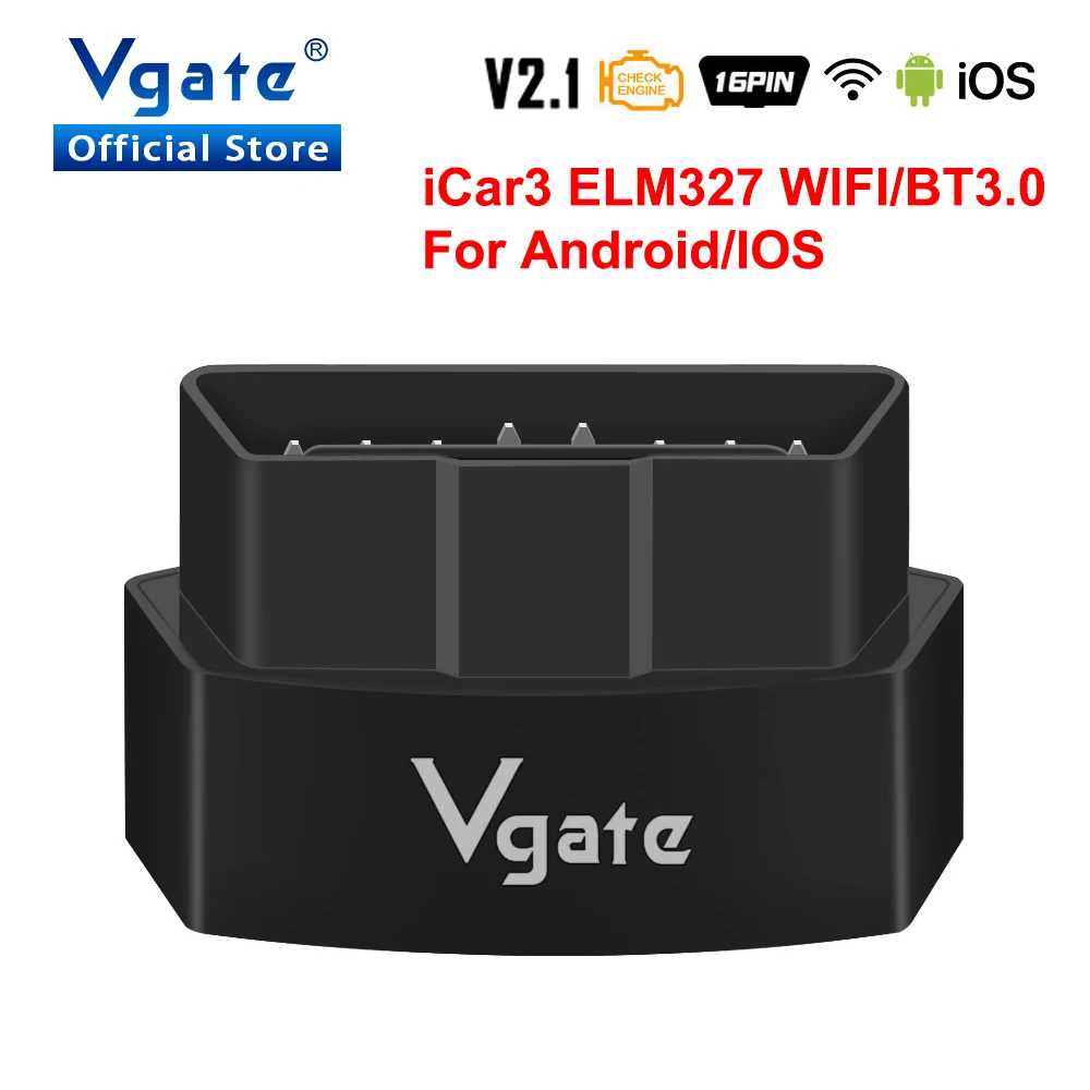 Автомобильный диагностический сканер Vgate iCar3 ELM327 с Wi-Fi для Android/IOS ODB2 беспроводной