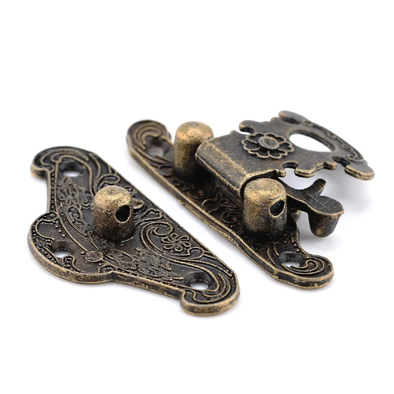 4 шт. старинная бронзовая защелка с застежкой ювелирный замок для деревянного
