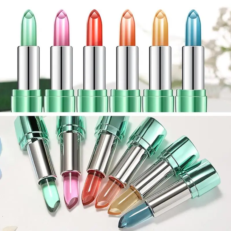 Увлажняющий и стойкий увлажняющий алоэ Желе Помада Цвет Блеск для губ Уход за