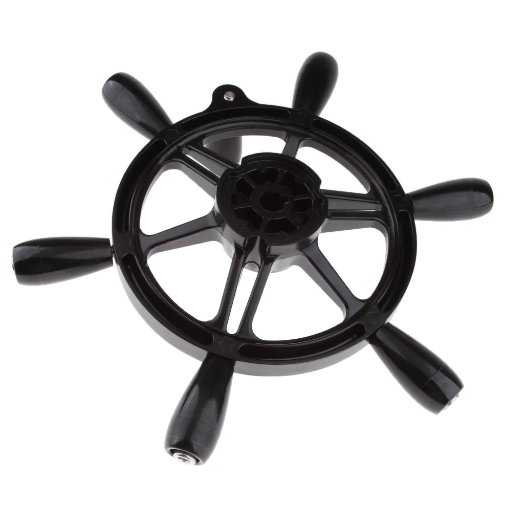 Metal 15 Inch Nautical Boat Ship 6 Spoke Steering Wheel 3/4 inch Tapered Shaft with Turning Knob - 38cm Dia  - Weatherproof