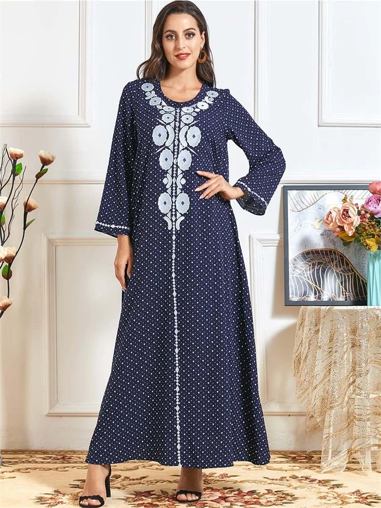 Женское винтажное платье макси Siskakia этническое с вышивкой в народном стиле