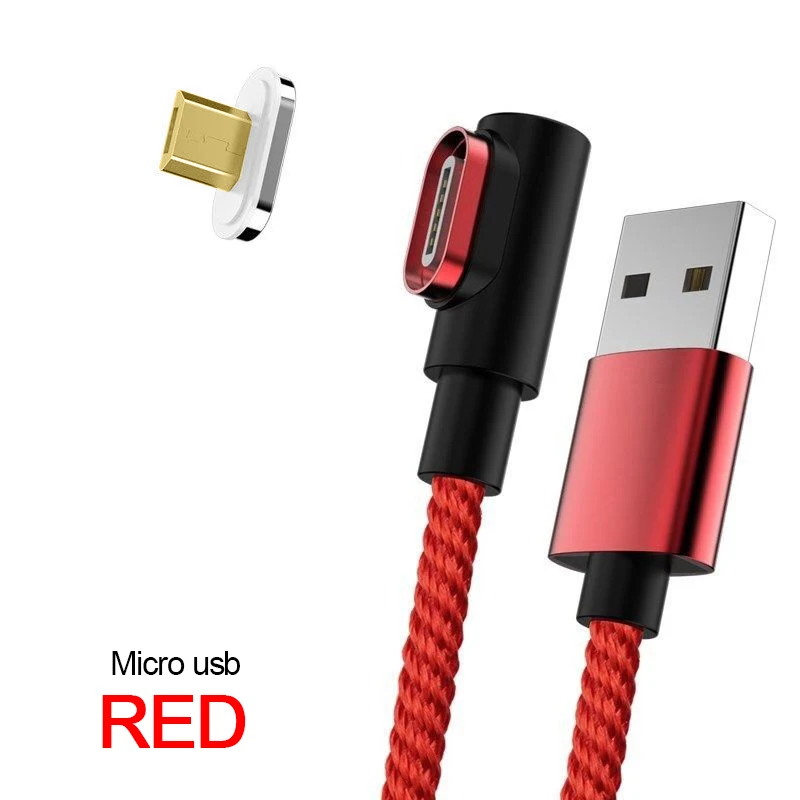 Магнитный кабель VOXLINK Micro usb type C, адаптер для быстрой зарядки телефона, Microusb type-C, магнитное зарядное устройство usb c для iphone samsung S8 9 - Цвет: Red for Micro