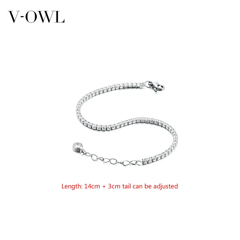 

V-Owl Korean-Style All-match Stainless Steel Bracelet Simple Crystal Bracelet Bracelet Stainless Steel Jewelry