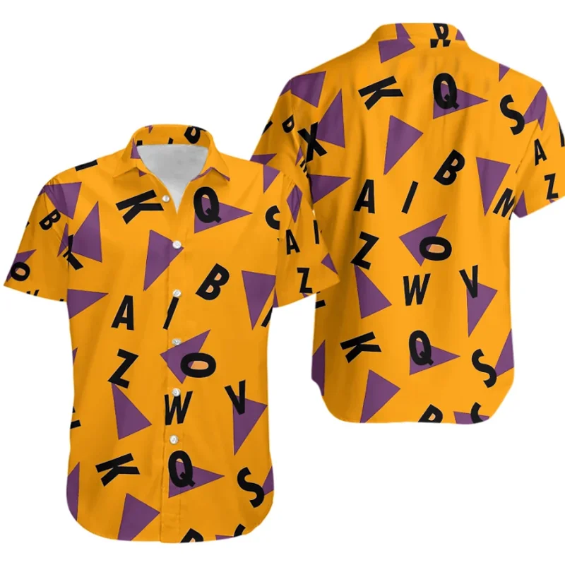 

New Dropshipping Full Printing Men Casual Hip Hop Cartoon Soft Button Shirt Usa Big Size Men'shirt