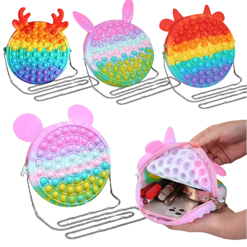 Juguetes de gran tama&ntilde;o para la yema del dedo, bolsa colgante de Popet de burbujas de empuje para adultos, juguetes de descompresi&oacute;n para ni&ntilde;os, antiestr&eacute;s-0