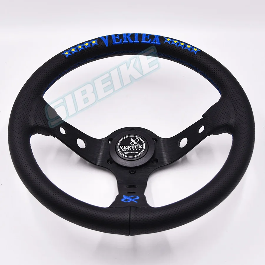 Кожаное глубокое рулевое колесо Гоночное Спортивное Рулевое 13 дюймов/330 мм с