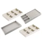 Ящик бархатный для ювелирных украшений, лоток для хранения колец и браслетов, Подарочная коробка, держатель для сережек, 3 шт.компл., чехол для демонстрации ювелирных украшений