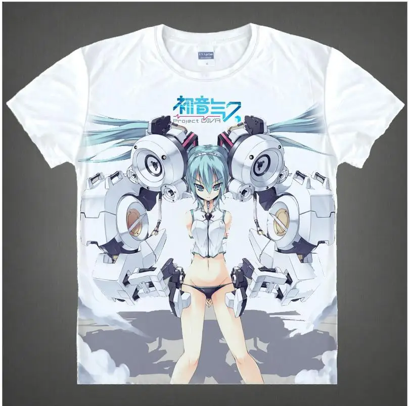 7 Новинка, футболка vocaloid Hatsune Miku, аниме, известная японская анимация, новинка, летняя мужская футболка, карнавальный костюм, Милая футболка - Цвет: 7