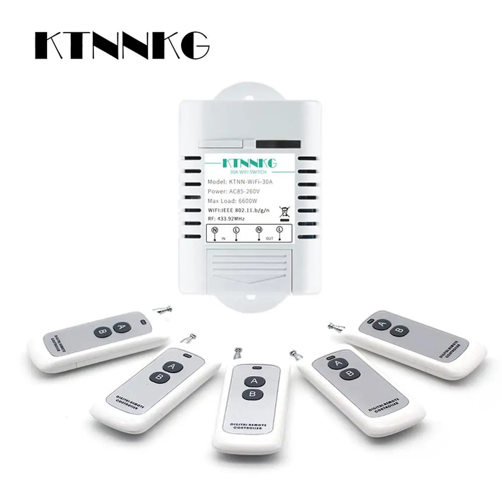 AC110V-220V 30A водонагреватель WI-FI переключатель Беспроводной умный светильник переключатель 1CH дистанционного приемника радиорелейной приложение eWeLink Управление с RF433M AC110V-220V 30A водонагреватель WI-FI переключатель Беспроводной умный светильник переключатель 1CH дистанционного приемника радиорелейной приложение eWeLink Управление с RF433M