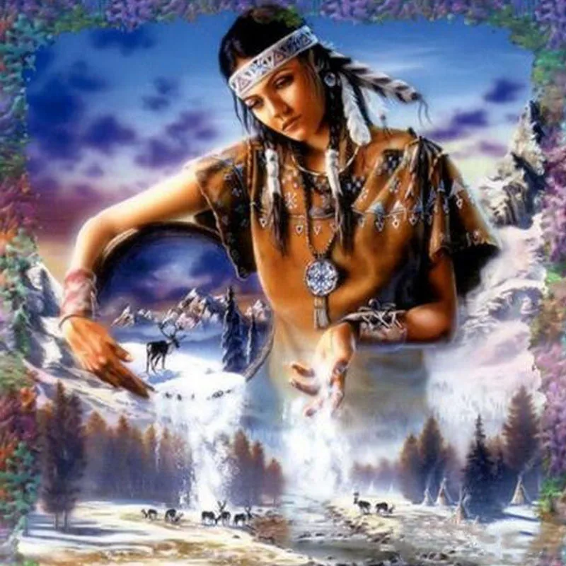 Алмазная вышивка в горошек 3D сделай сам индейцы волк полноразмерная алмазная