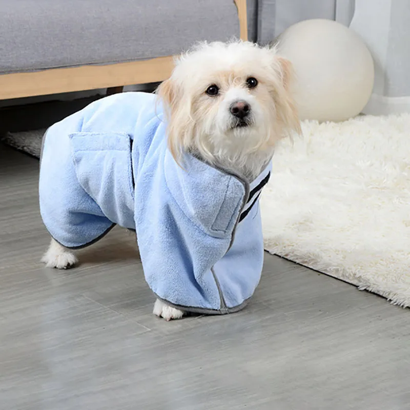 

Pet Pajama With Hood Thickened Luxury Soft Cotton Hooded Bathrobe Quick Drying Super Absorbent Dog Bath Towel Soft Pet Nightwear