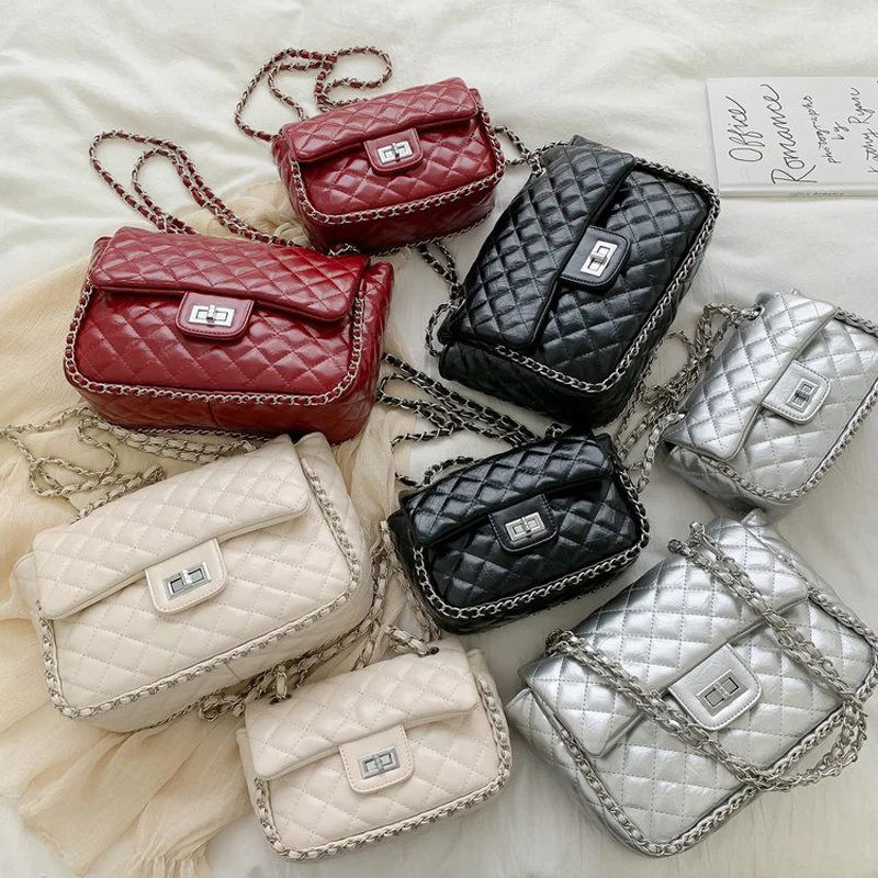 

Women Handbag 2020 New Korean Fashion Casual Plaid Chain Shoulder Messenger Bag Famous Classic Brand Designer Crossbody Bag
