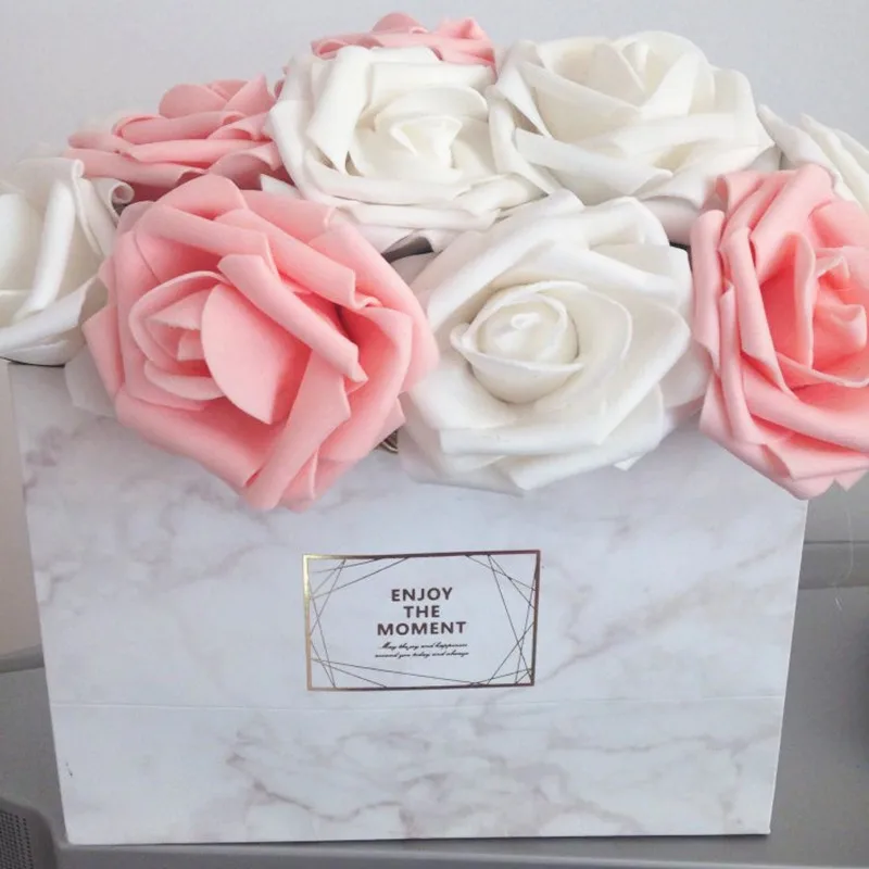 Маленькая коробка мраморного цвета винтажная Свадебная конфет Подарочная сумка