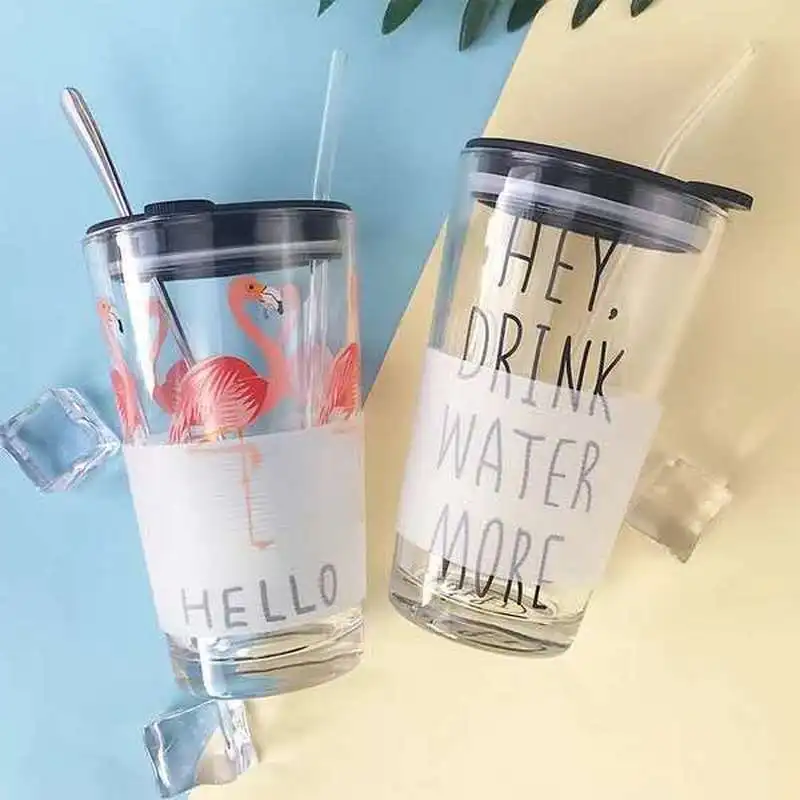 Креативная стеклянная чашка Женская Студенческая Корейская версия милой