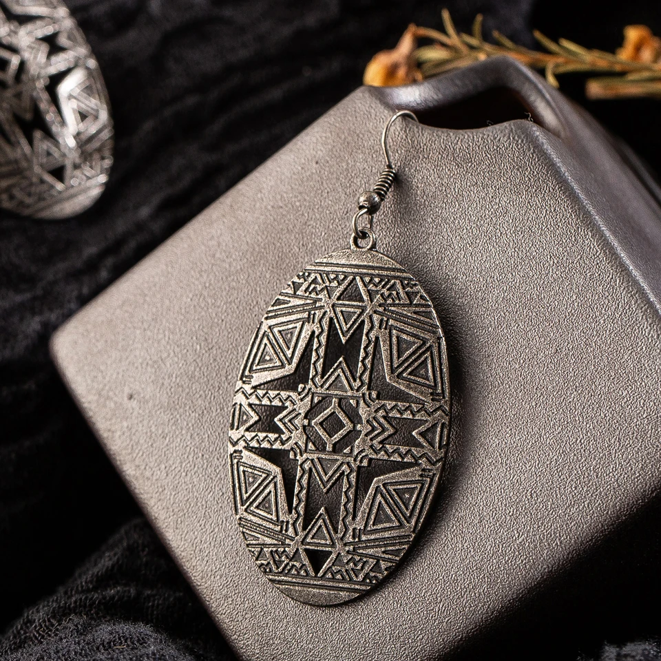 Новый Темно Черный Геометрический Круглый Большой Круг металлический себе