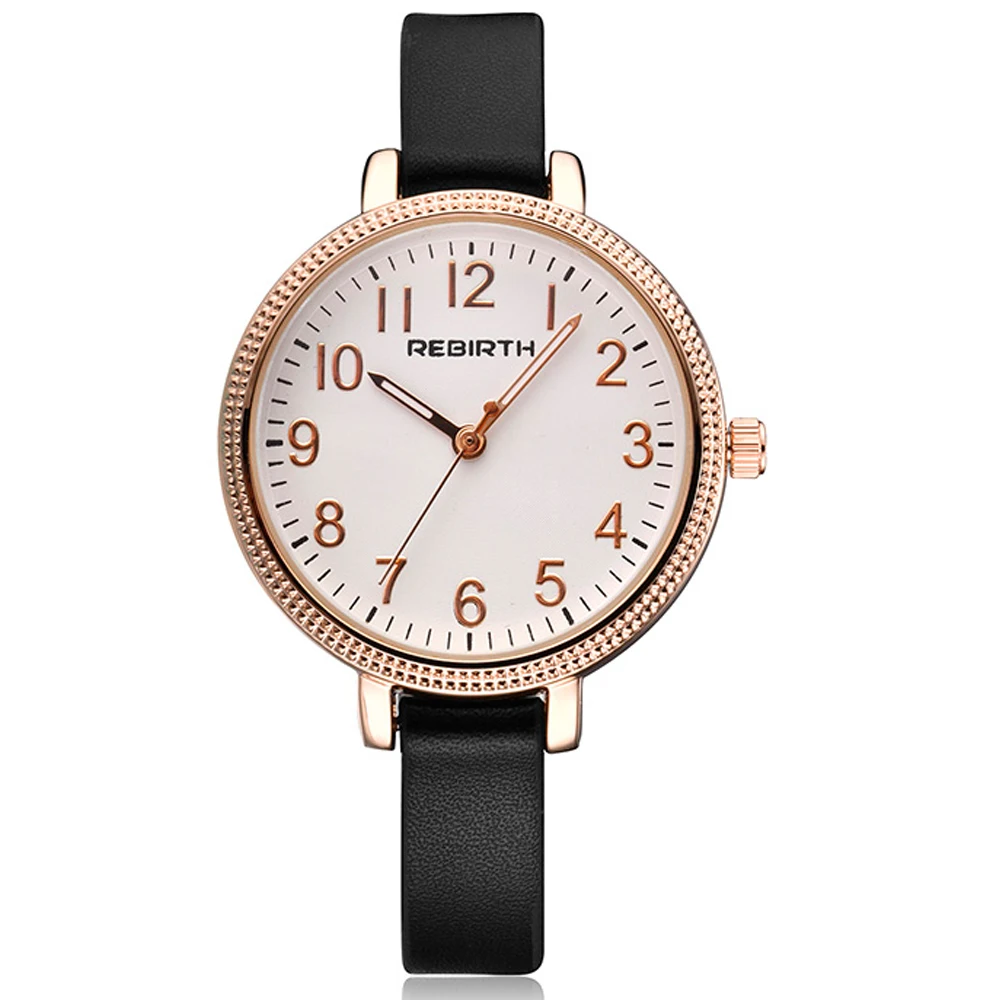 Часы наручные женские с кожаным ремешком модные повседневные кварцевые круглым
