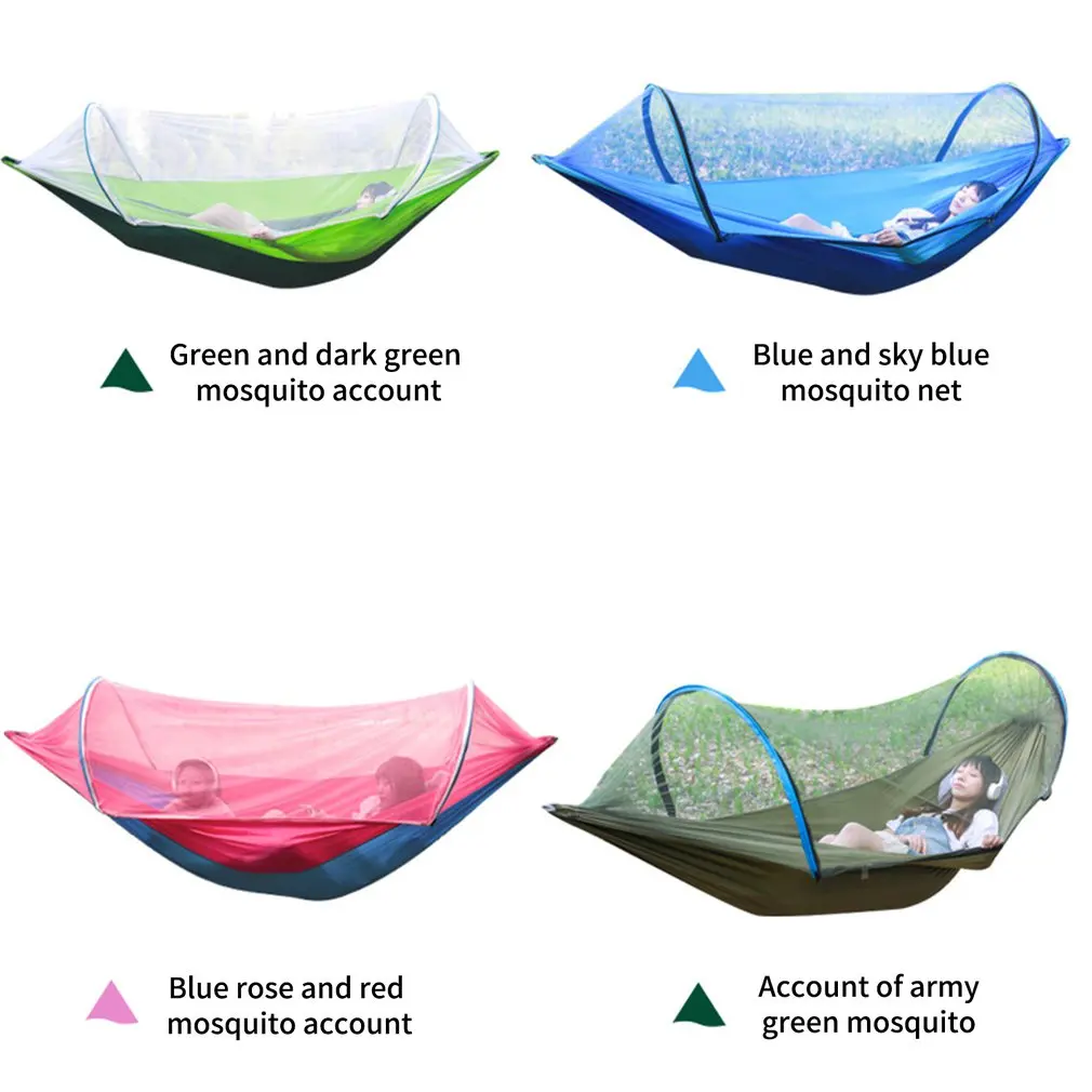 

Portable Hammock Bed For Double Person Tent Sleeping Hanging Hammock Bed Blocking Mosquito Net Including Hooks Buckle Rope