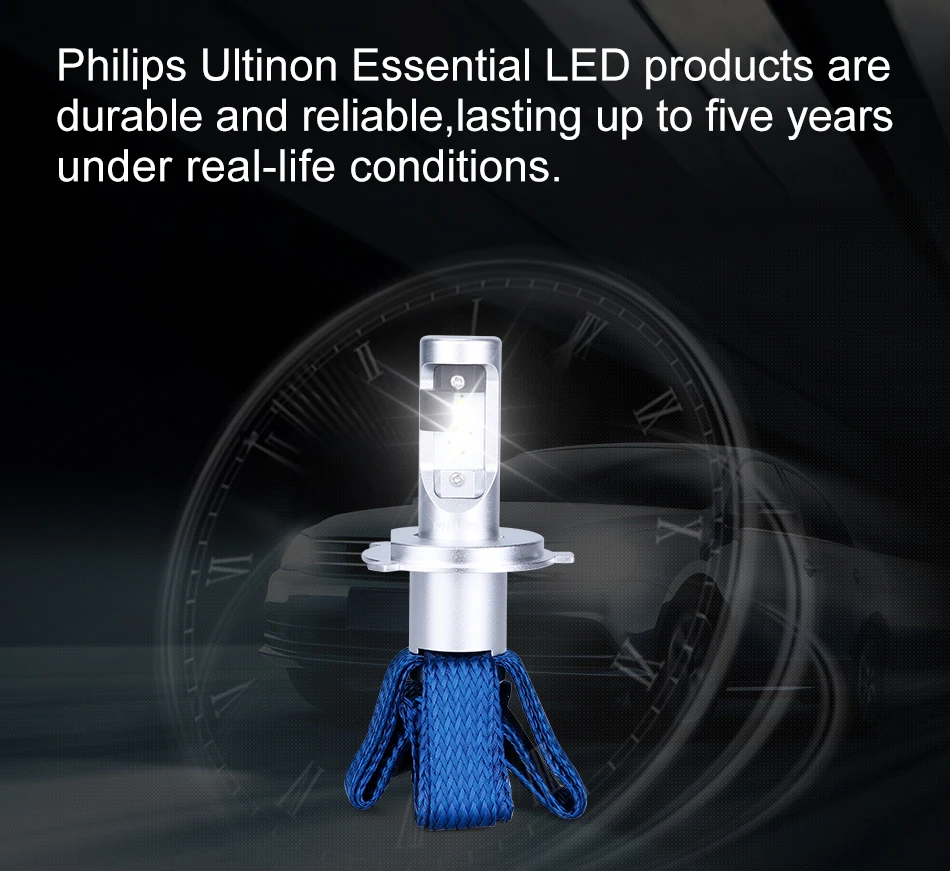 Philips 9003 HB2 H4 светодиодный Ultinon эфирный 12 В 11342UEX2 6000 К Автомобильный светодиодный фары авто Высокий Низкий Луч luces светодиодный para Авто 2 шт