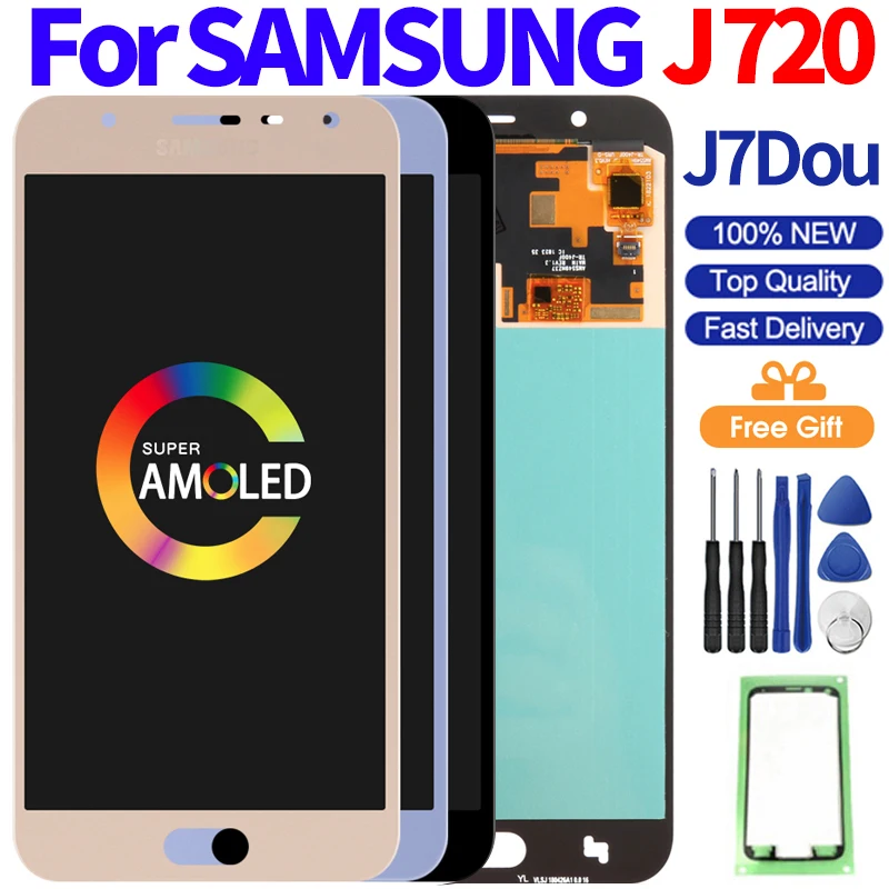 

5,5 ''активно-матричные осид, для Samsung Galaxy J7 Duo дисплей J720 SM-J720F J720F SM-J720M SM-J720F/DS жк-дисплей сенсорный экран дигитайзер сенсорный экран планшета