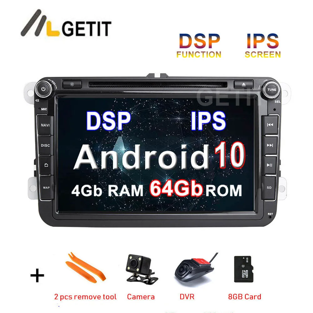 Автомобильный DVD плеер 8 &quot2 DIN Android 10 GPS радио для VW PASSAT CC JettaGolf 5 6 Tiguan Touran Caddy EOS Sharan