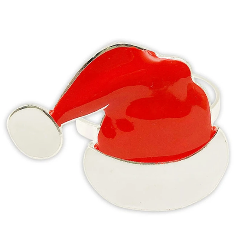 

Uclio Christmas Hat Napkin Ring Wedding Table Decoration Napkin Holder Christmas Party Towel Ring Napkin Buckle