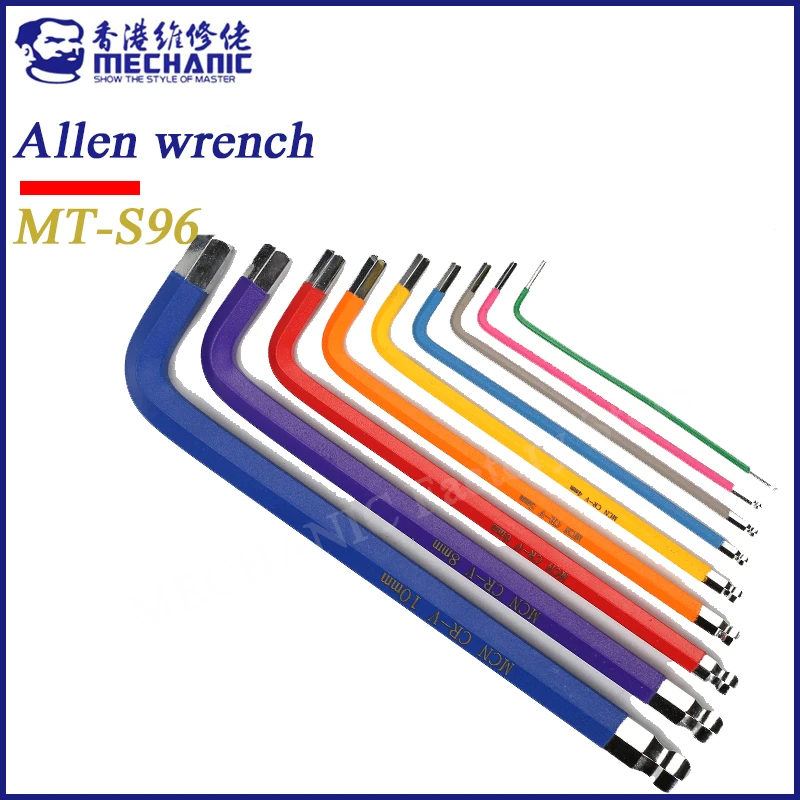 

MECHANIC Extended S2 alloy steel hexagonal wrench chrome vanadium steel inner 6-angle inner hexagonal screwdriver 9-piece set