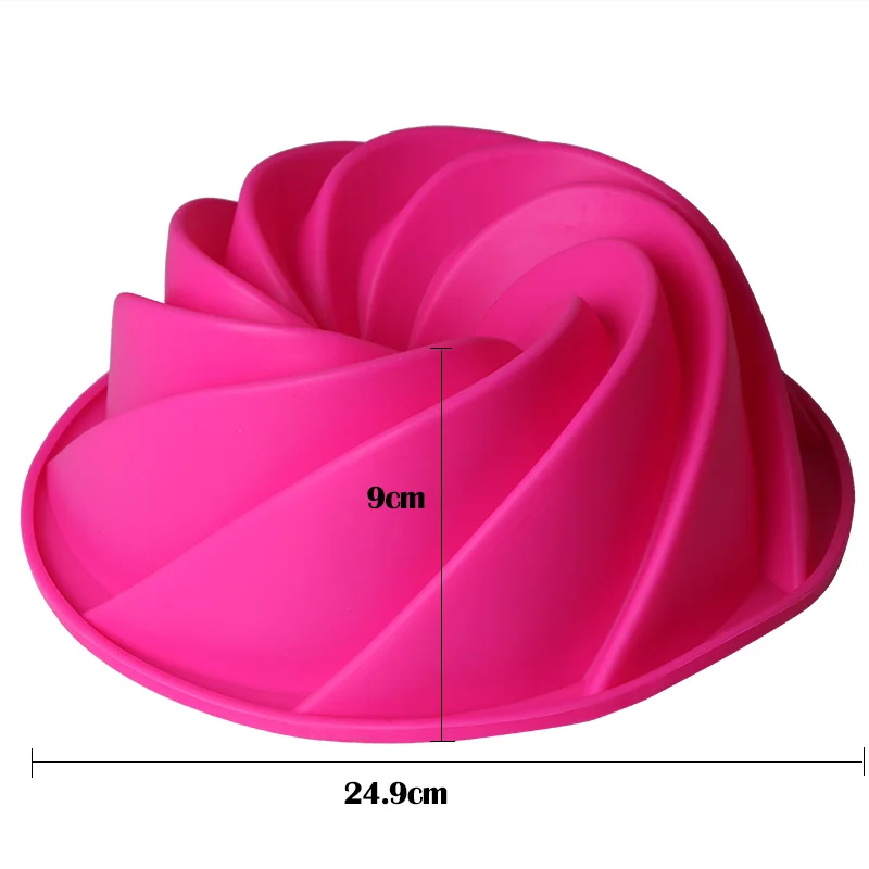 HKML 24 9*9 см Silikon Spirale собрать Выпекание Пан шифон саварен Kuchen форма мусс десерт