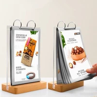 a4 wooden acrylic sign holder table menu paper holder display stand plastic 8 5x11 picture poster frames