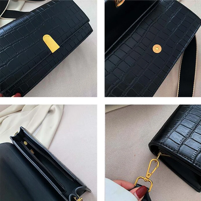

Vintage Fashion Female Flap Bag 2019 New High Quality Leather Women's Designer Handbag Crocodile pattern Shoulder Messenger Bags