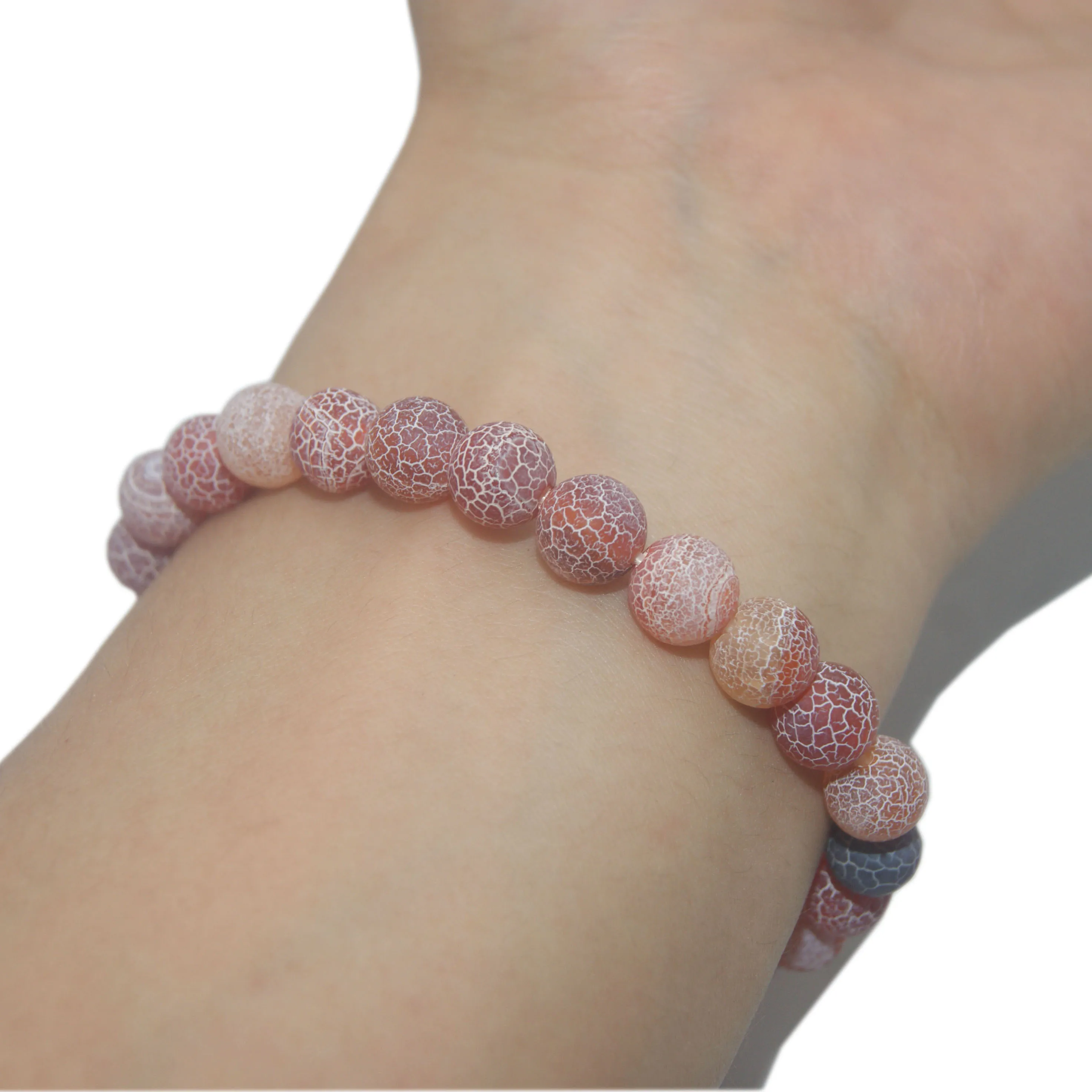 Red agate 6 8 10 мм модный натуральный камень браслет для мужчин тигровый глаз Кристалл Агаты нашли жемчуг Йога стрейч браслет для пары - Окраска металла: Red agate