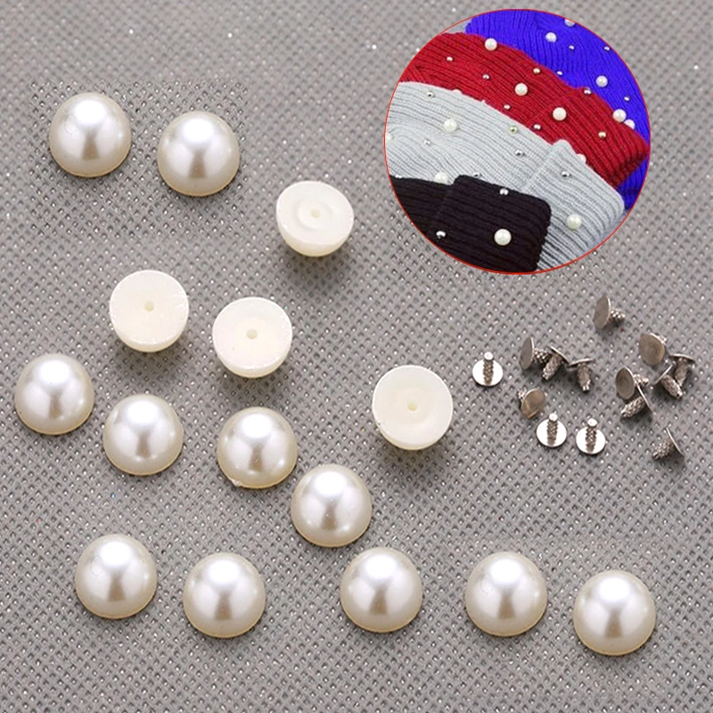 

New Arrival DIY jewelry Decorative Accessories ABS Single Hole Semi-circle Pearl Bang Plastic Rivet For DIY Fashion Earrings
