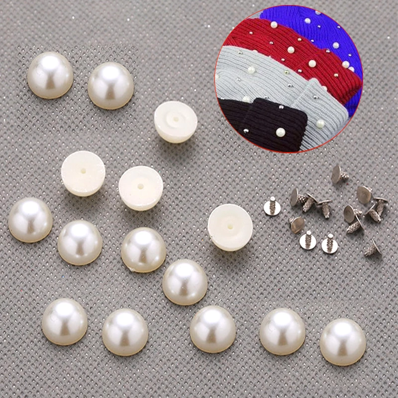 New Arrival DIY jewelry Decorative Accessories ABS Single Hole Semi-circle Pearl Bang Plastic Rivet For Fashion Earrings | Украшения и