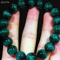 natural green rutilated quartz cat eye brazil bracelet women men stretch 11 4mm crystal round bead bracelet aaaaaa