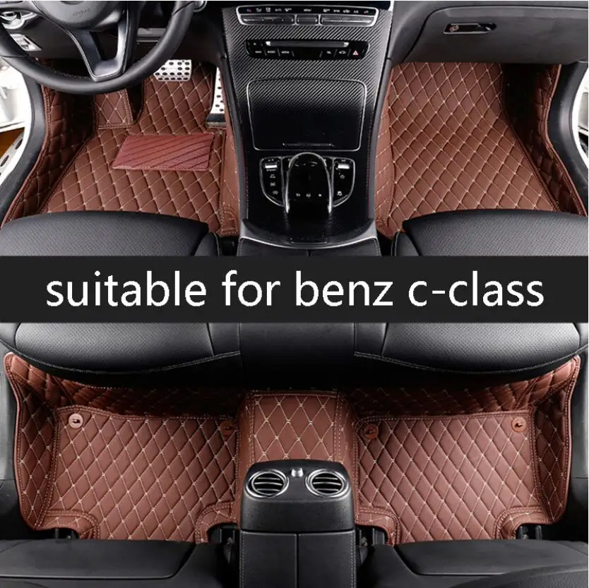 

for leather car floor mats for mercedes benz c class c200 c180 c300 c350 w204 2008 2009 2010 2011 2012 2013 2014 carpet