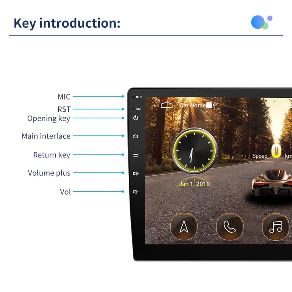 9/10.1in автомобильное радио с Bluetooth и GPS-навигацией Android 8 1 16 Гб памяти HD сенсорный