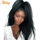 Эбби яки, прямые парики из человеческих волос на сетке 4x4, малазийские кудрявые парики с выщипанными волосами, прямые парики на сетке для женщин