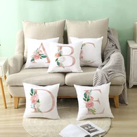 home decor flower alphabet cushion cover decorative floral letters pillowcase office sofa car seat throw pillow cases 45x45cm