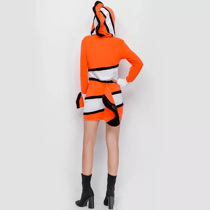 Карнавальный костюм рыбы-клоуна Забавный рыбы-бабона платье на молнии с