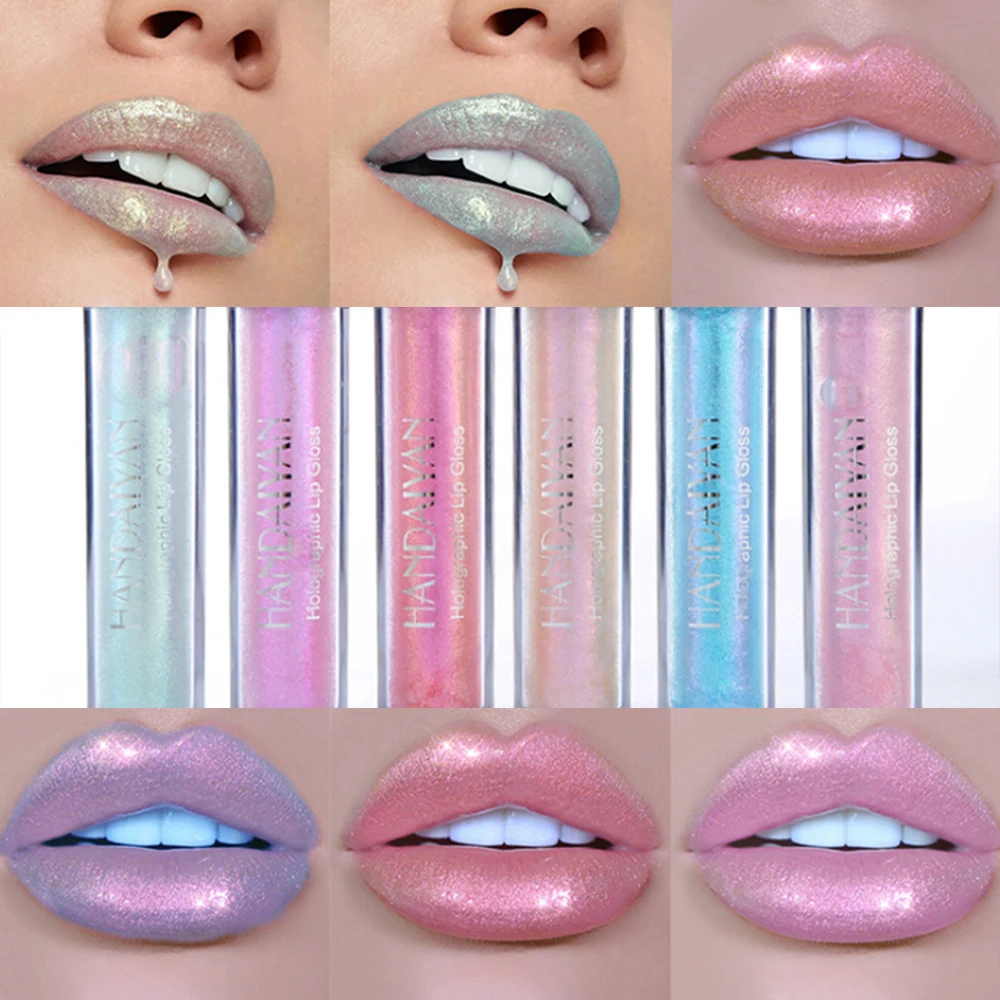 Фирменный жидкий Блестящий Блеск для губ с кристаллами лазерная голографическая