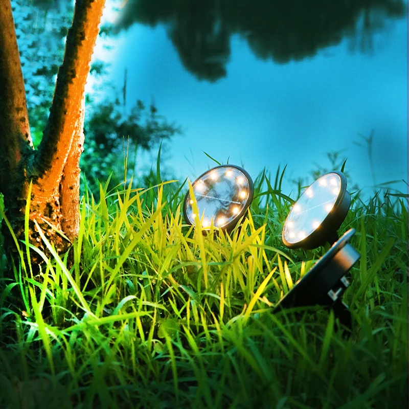 10Leds Solar Powered Disk Lights Pathway Outdoor Waterproof Garden Landscape Lighting for Yard Deck Patio | Освещение