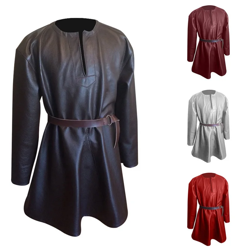 LOOZYKIT мужское стимпанк платье модное приталенное из искусственной кожи