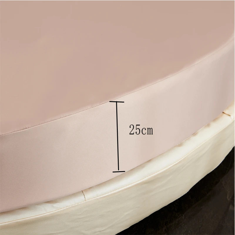 European Style Round Bed Fitted Sheet Pillowcase Solid Color Bedspread Washable Cover Elastic Band Bedsheet Custom size #sw | Дом и сад