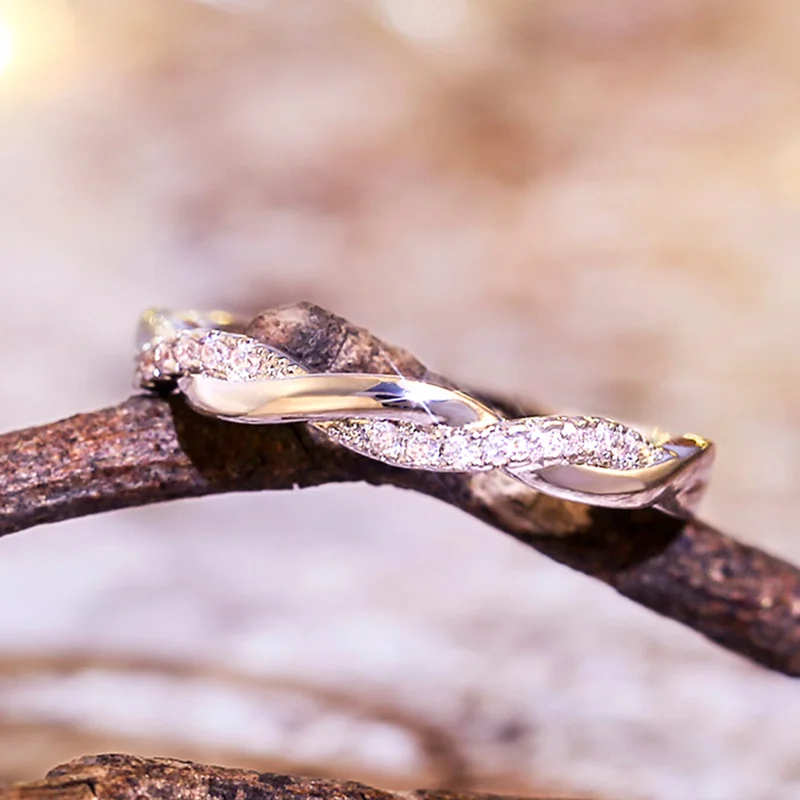Романтические Простые Кольца Huitan для девушек модные современные витые